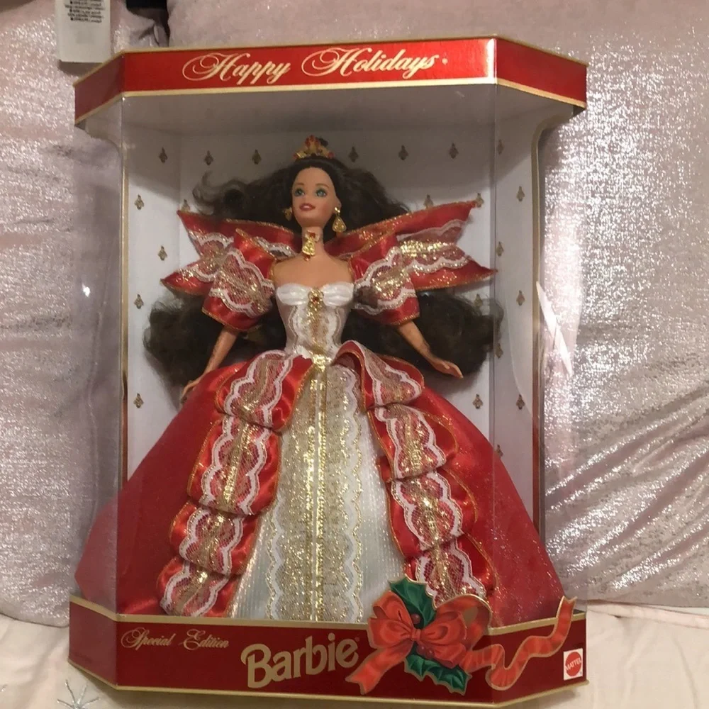 Happy Holidays Special Edition 10th Anniversary Green Eyed 1997 Barbie Doll NIB